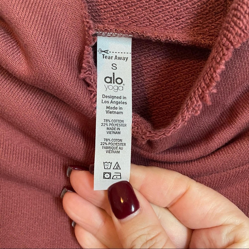 NWT Alo Yoga Low Key Hoodie Rosewood - Picture 4 of 4